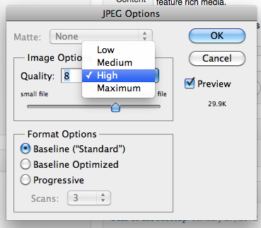 Selecting HIGH quality will shave a few MBs on the final file size.