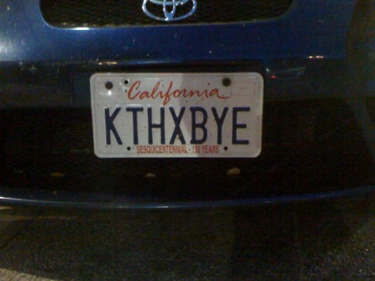 Licence plate in lolspeak